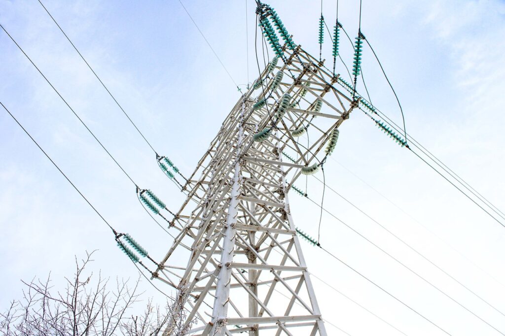 power line, energy, tower, street, city, urban