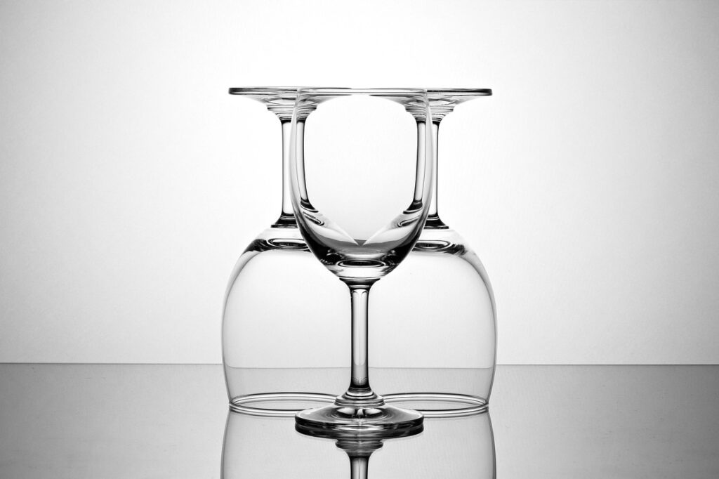 wine glass, glass, light, abstract, symmetry