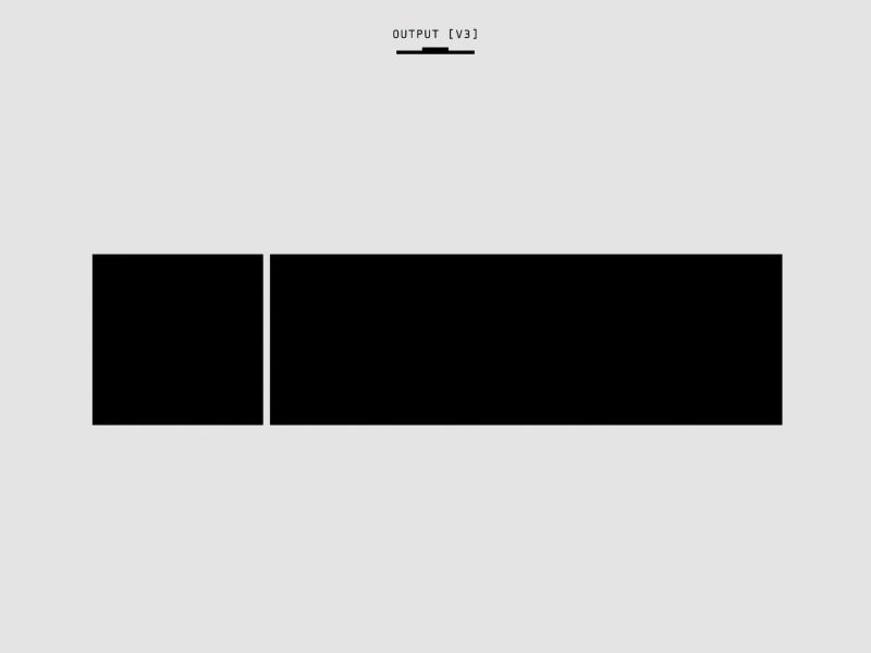 Black and white abstract blocks on a white background, conceptual design.